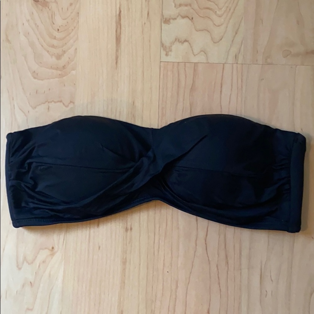 Black cupped Bando bikini top